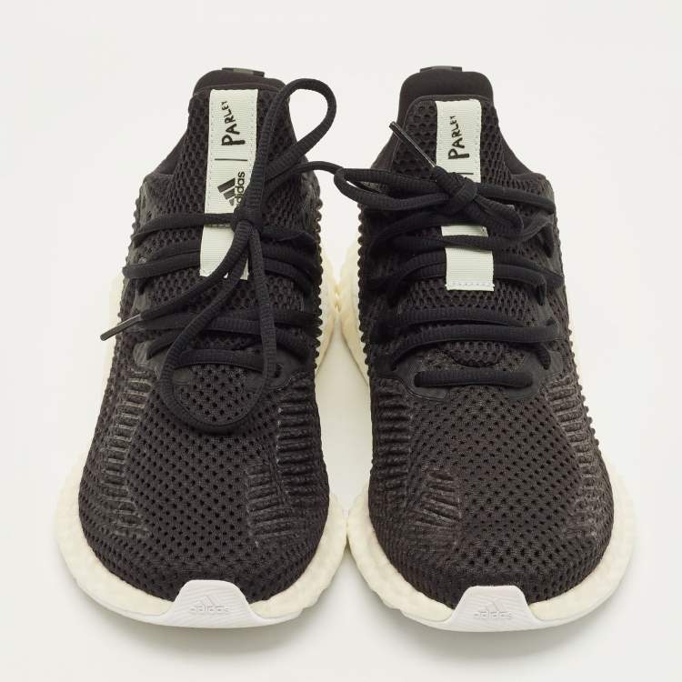 Pre Owned Adidas Parley Alphaboost Size 40 Black Mesh Lace Up Sneakers