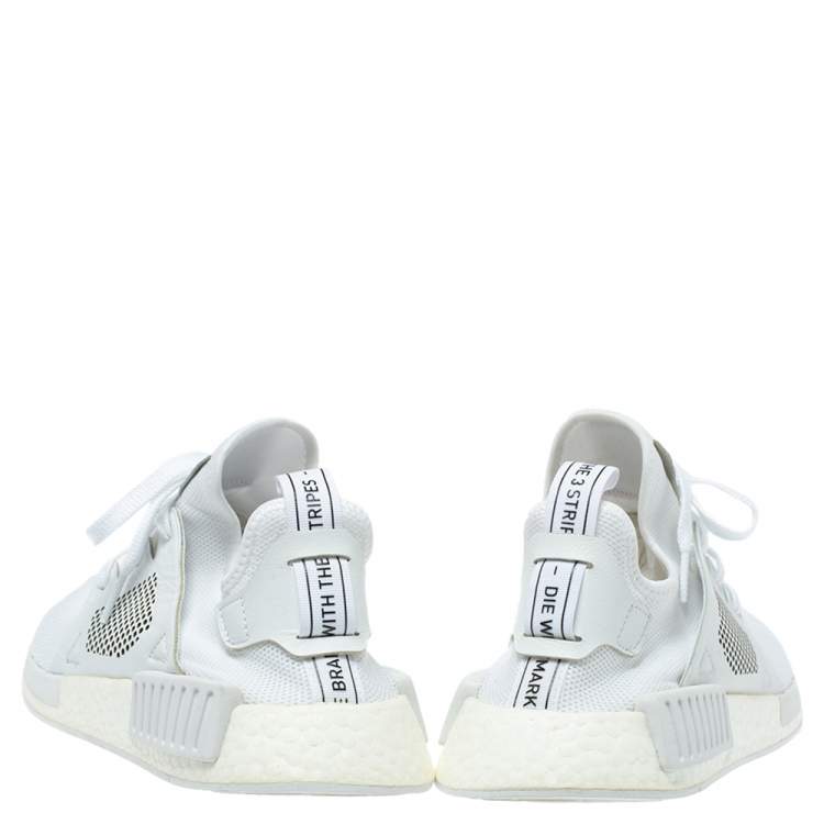مملوكة مسبقًا Adidas White Leather And Fabric NMD XR1 Sneakers Size 41