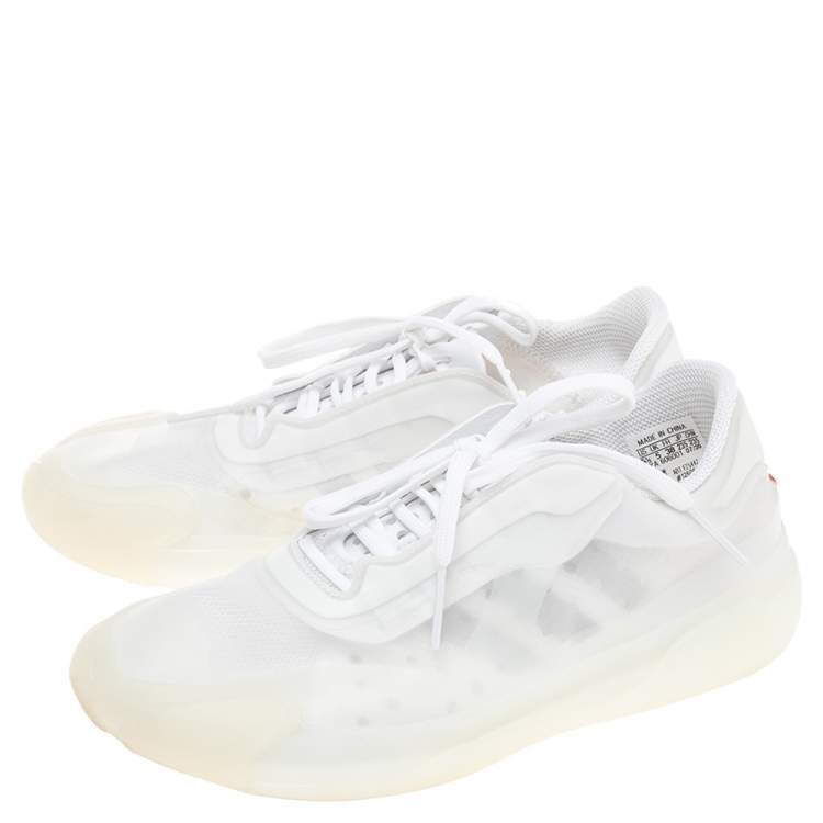 Pre Owned Adidas x Prada White Mesh A+P Luna Sneakers Size 38