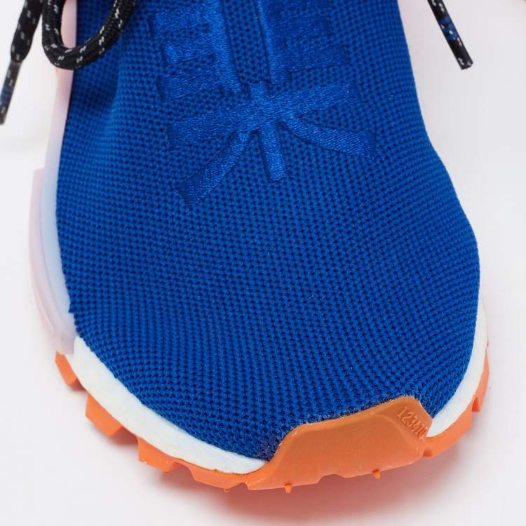 Pre Owned Pharrell Williams x adidas Blue Knit Fabric Human Body NMD Sneakers Size 36.5