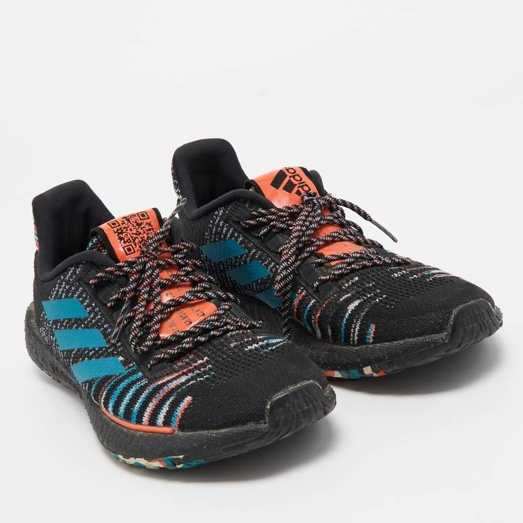 Pre Owned Adidas x Missoni Tricolor Knit Fabric Pulseboost Low Top Sneakers Size 38 2/3