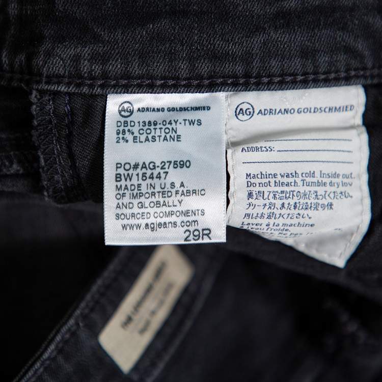 Pre Owned Adriano Goldschmied Dark Grey Denim Distressed Skinny Ankle Length Jeans M