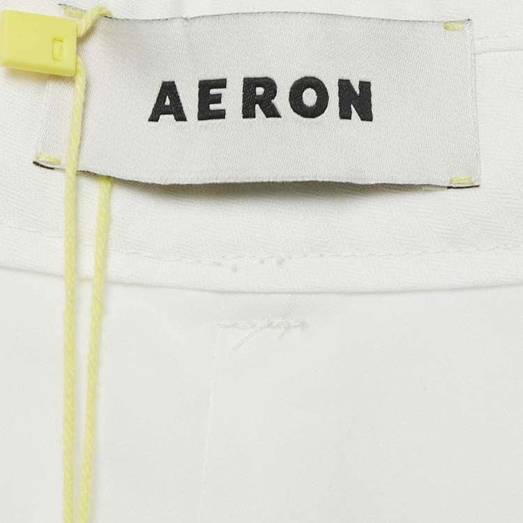 مملوكة مسبقًا Aeron Cream Crossgrain Wide Cuff Jeera Pants XS