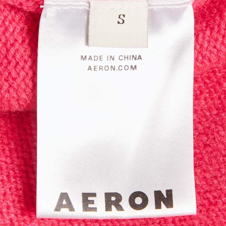 Pre Owned Aeron Chateau Rose Pink Cashmere Gretchen Long Sleeve Sweater S