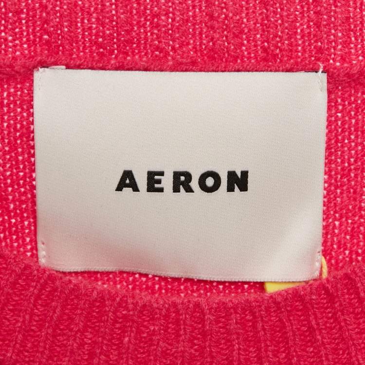 Pre Owned Aeron Chateau Rose Pink Cashmere Gretchen Long Sleeve Sweater S