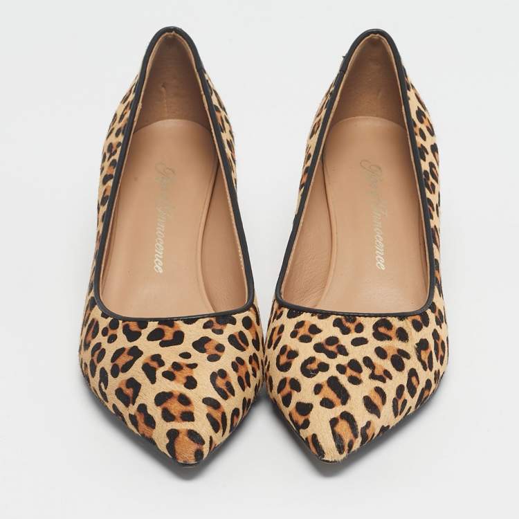 Pre Owned Age of Innocence Brown/Beige Calf Hair Pointed Toe Pumps Size 39