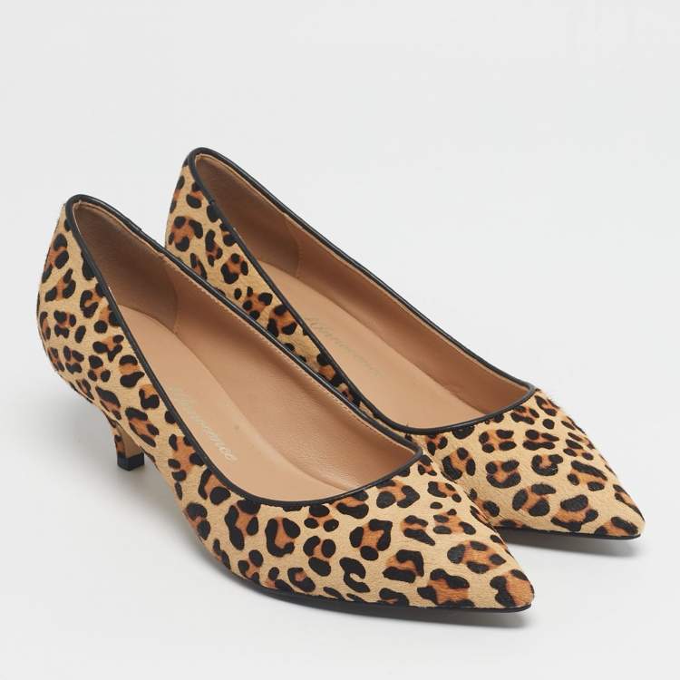 Pre Owned Age of Innocence Brown/Beige Calf Hair Pointed Toe Pumps Size 39