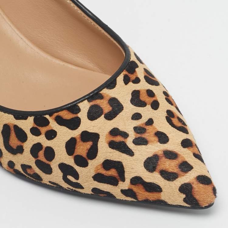 Pre Owned Age of Innocence Brown/Beige Calf Hair Pointed Toe Pumps Size 39