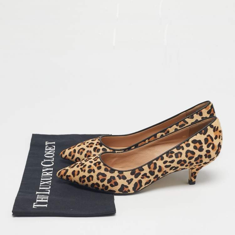 Pre Owned Age of Innocence Brown/Beige Calf Hair Pointed Toe Pumps Size 39
