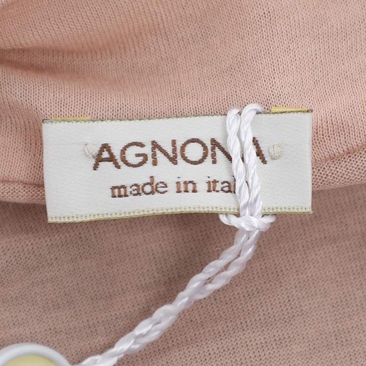 Pre Owned Agnona Beige Cotton Sleeveless Tops Set L