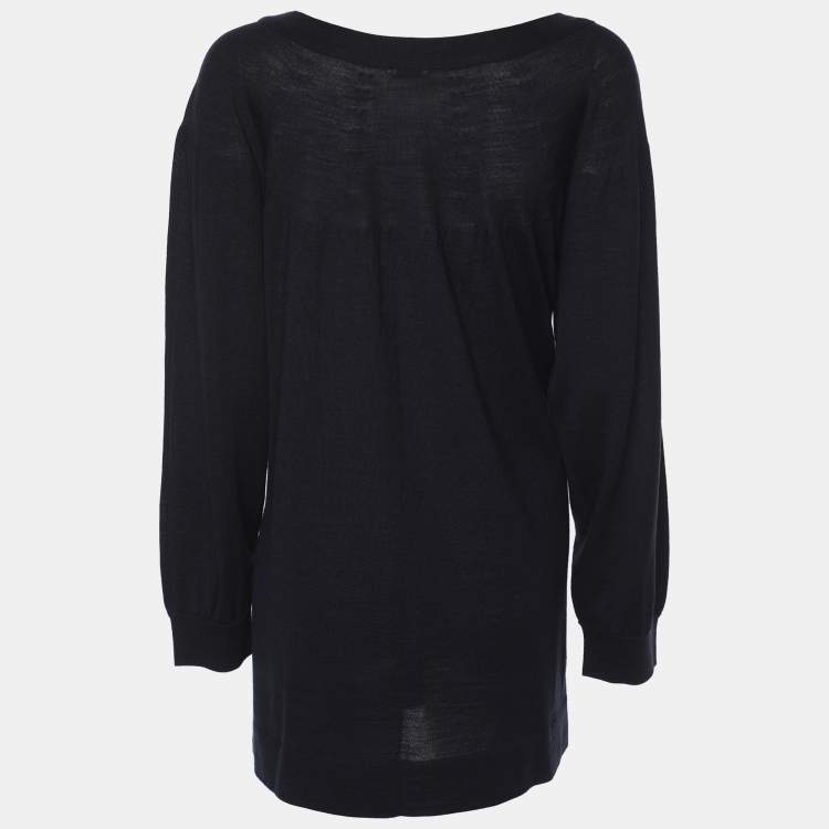 Pre Owned Agona Deep Navy Jersey Long Sleeve Sweater L