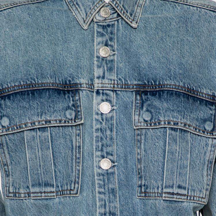 Pre Owned Agolde Blue Denim Belted Tatum Jumpsuit M