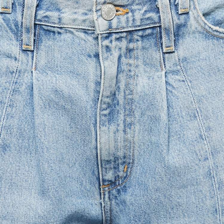 Pre Owned Agolde Blue Washed & Distressed Denim High Rise Jeans S Waist 25"