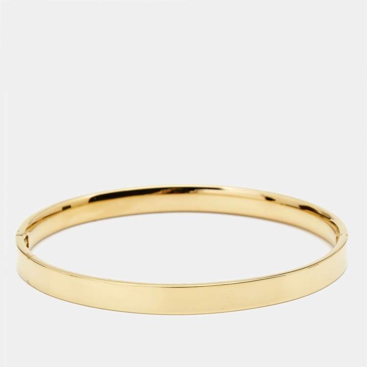 Pre Owned Aigner Crystal Gold Plated Bangle Bracelet