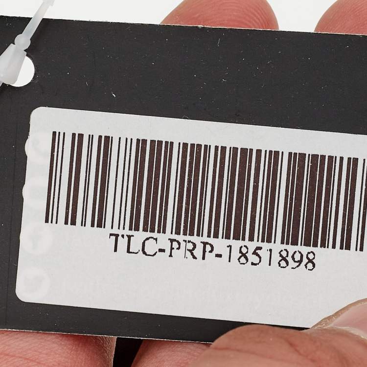 Pre Owned Aigner Logo Leather Silver Tone Wrap Bracelet