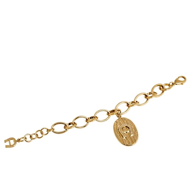 Pre Owned Aigner Rose Gold Plated Cameo Bracelet