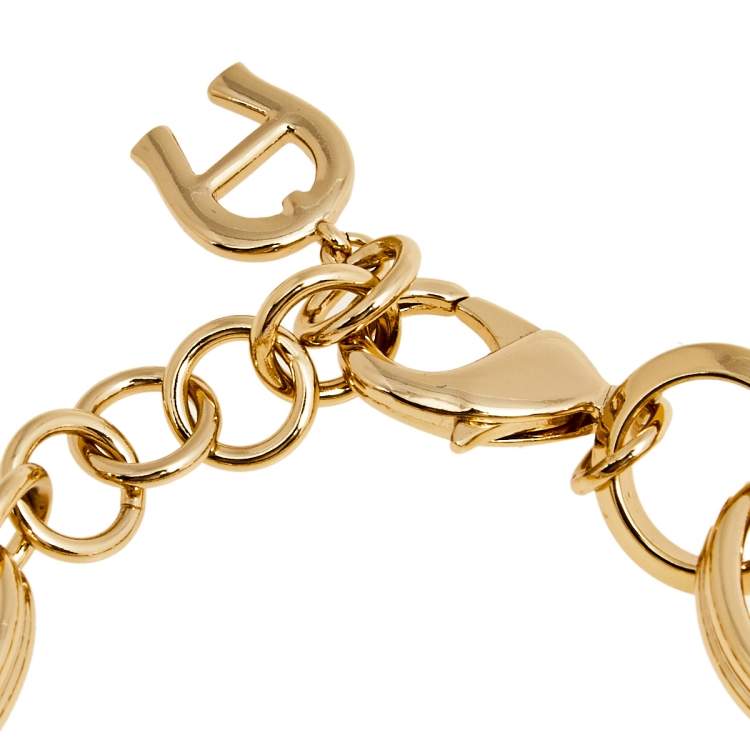 Pre Owned Aigner Rose Gold Plated Cameo Bracelet