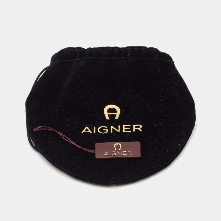 مملوكة مسبقًا Aigner Gold Plated Crystal Logo Pin Brooch