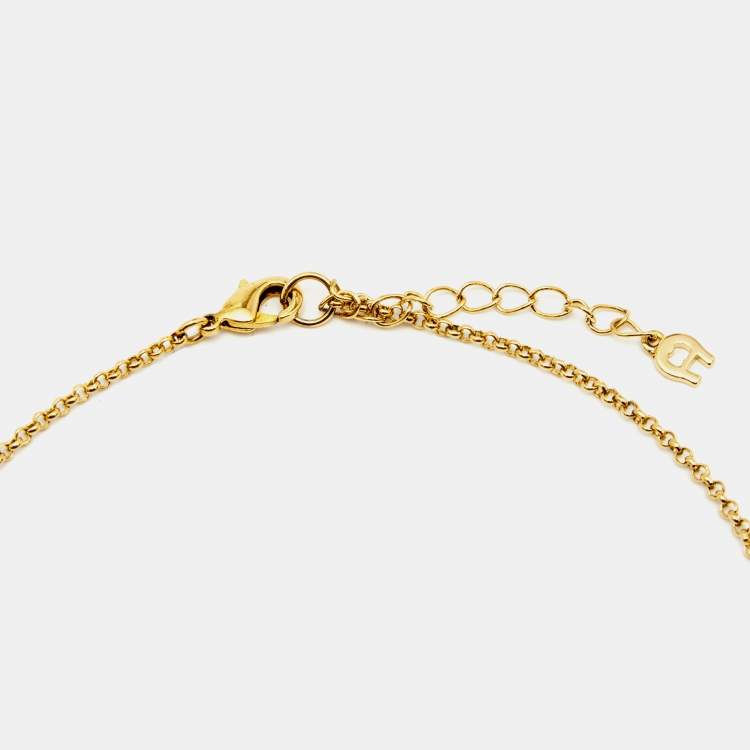 Pre Owned Aigner Gold Tone Necklace Set