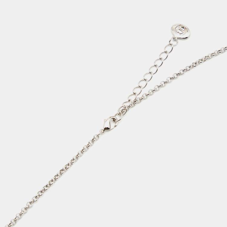 Pre Owned Aigner Crystal SIlver Tone Necklace Set