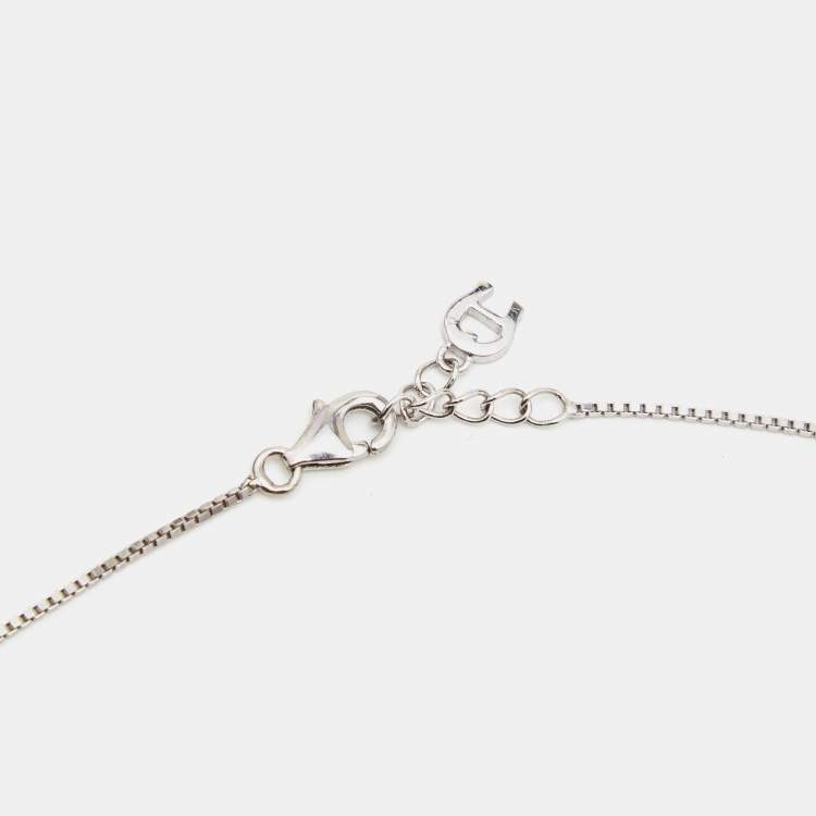 Pre Owned Aigner Logo Sterling Silver Necklace and Earrings