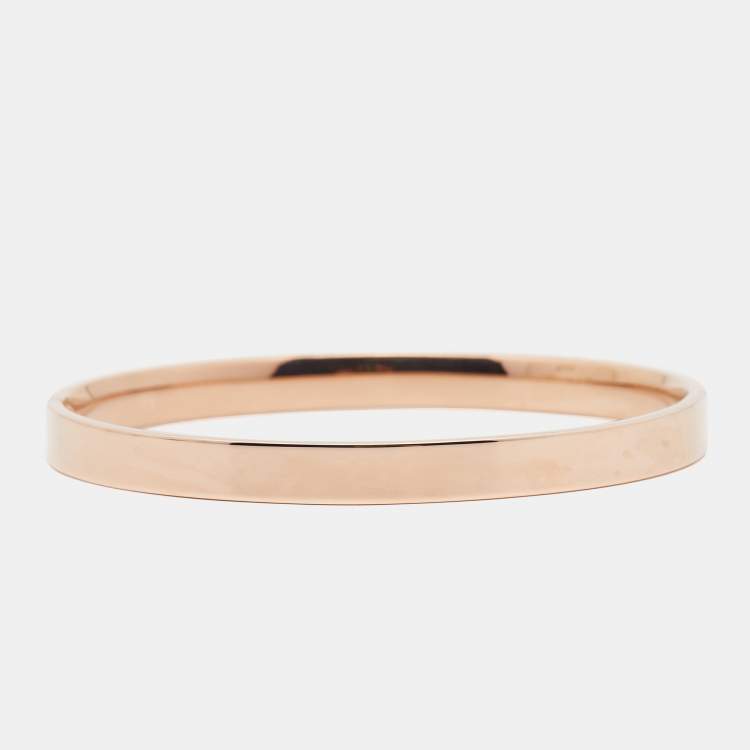 Pre Owned Aigner Rose Gold Plated Crystal Bangle Bracelet
