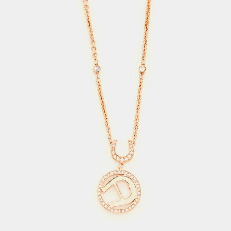 مملوكة مسبقًا Aigner Olivia Rose Gold Plated A Logo Pendant Necklace
