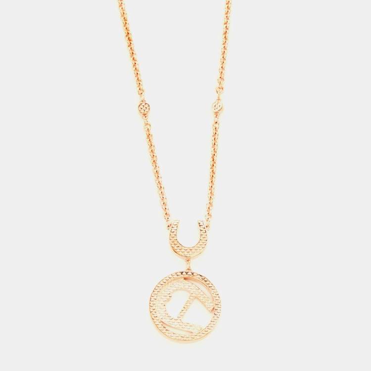 مملوكة مسبقًا Aigner Olivia Rose Gold Plated A Logo Pendant Necklace