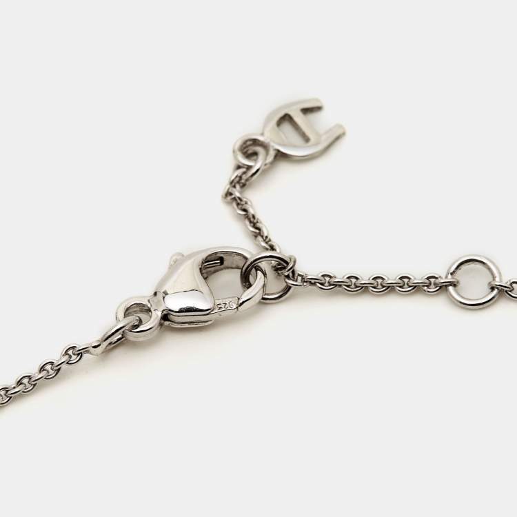 Pre Owned Aigner Crystal Sterling Silver Necklace Set