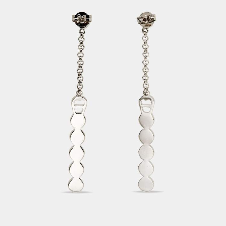 Pre Owned Aigner Crystal Sterling Silver Necklace Set