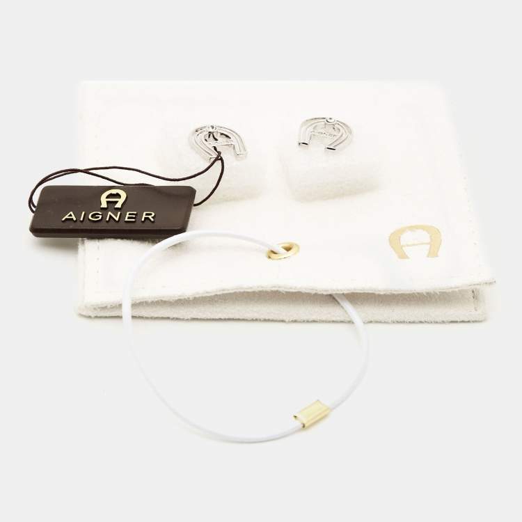 Pre Owned Aigner Crystal Sterling Silver Earrings