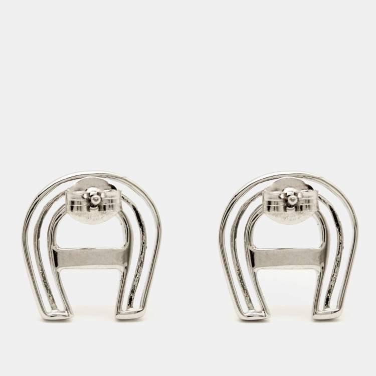 Pre Owned Aigner Crystal Sterling Silver Earrings