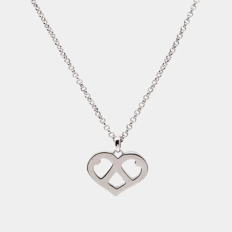 Pre Owned Aigner Crystal Silver Tone Necklace 