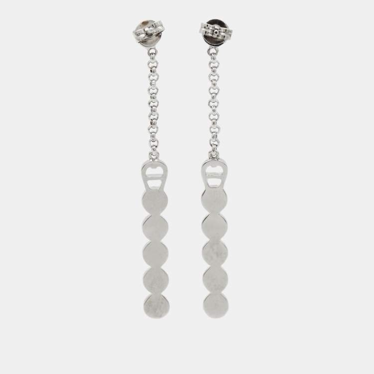 Pre Owned Aigner Crystals Silver Tone Earrings