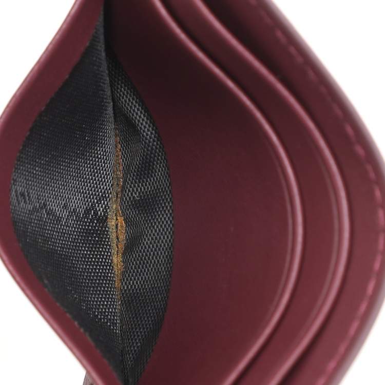 Pre Owned Aigner Burgundy Leather Card Holder