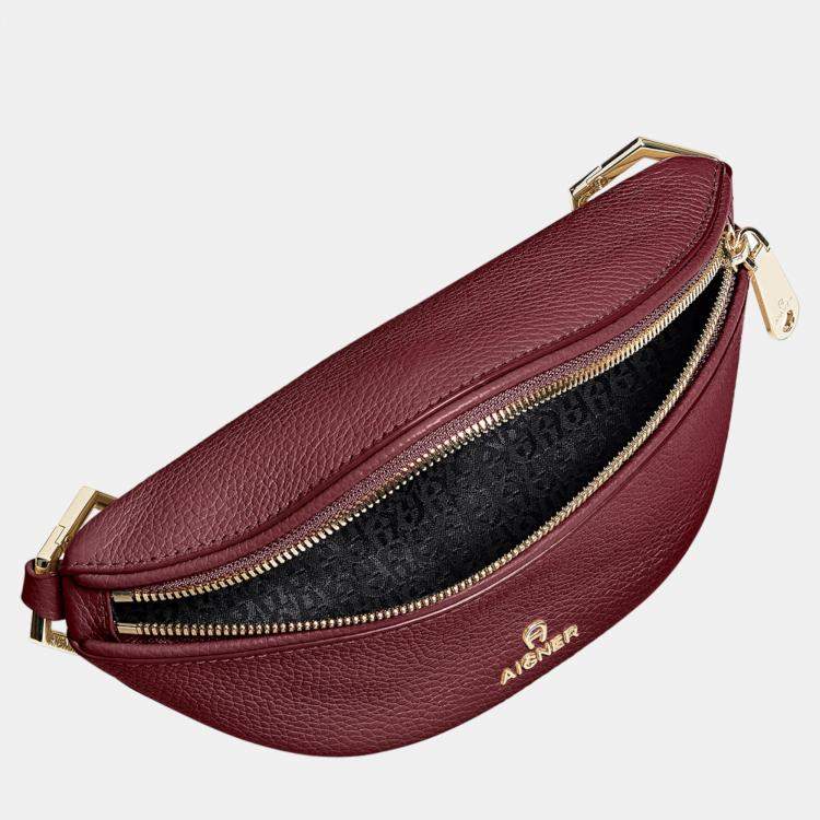 Pre Owned Aigner Burgundy Leather Serena Belt Bag
