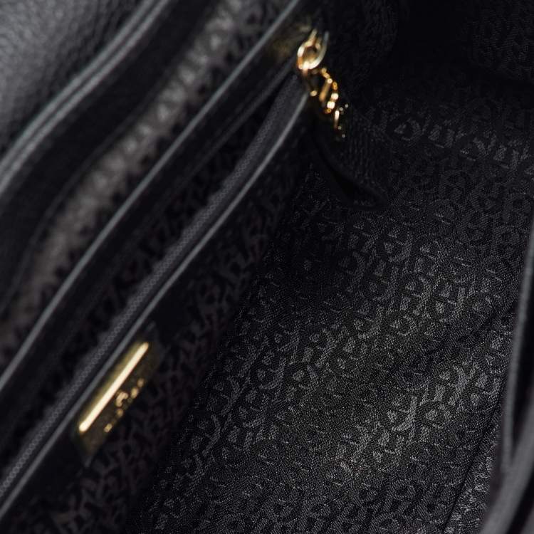 Pre Owned Aigner Black Textured Leather Genoveva Shoulder Bag