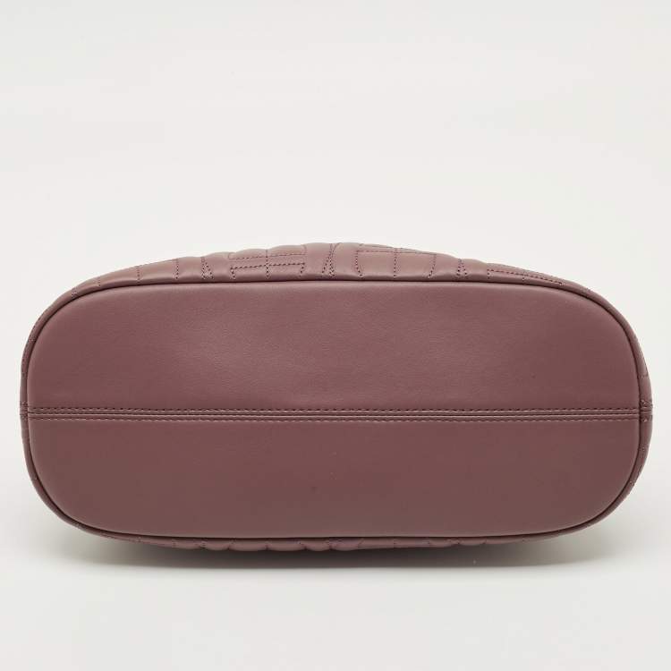 Pre Owned Aigner Purple Leather Medium Logo Pochette
