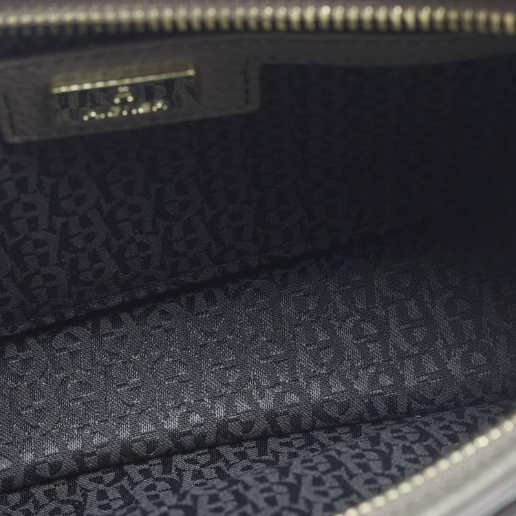 Pre Owned Aigner Cavallo Mini Dark Grey Leather Shoulder Bag