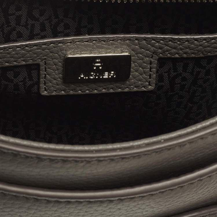Pre Owned Aigner Cavallo Mini Dark Grey Leather Shoulder Bag