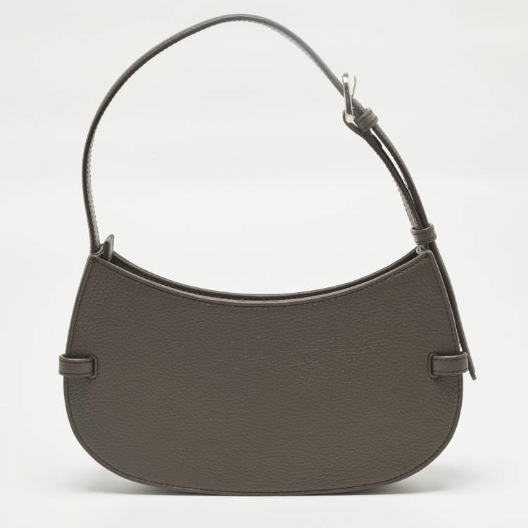 Pre Owned Aigner Cavallo Mini Dark Grey Leather Shoulder Bag