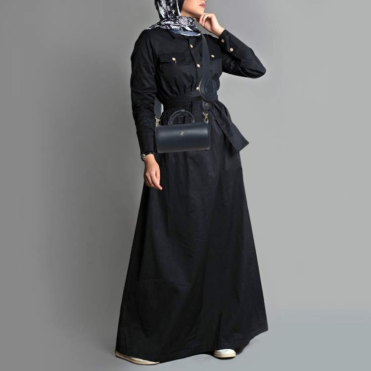 Pre Owned Aigner Isa Small Cosmic Blue Leather Crossbody Bag