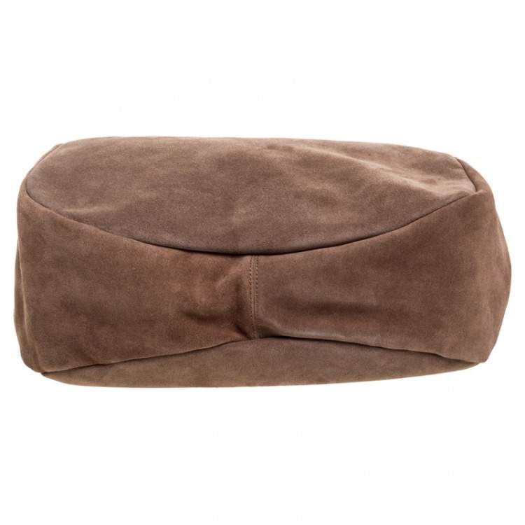 Pre Owned Aigner Light Brown Suede Moda Hobo