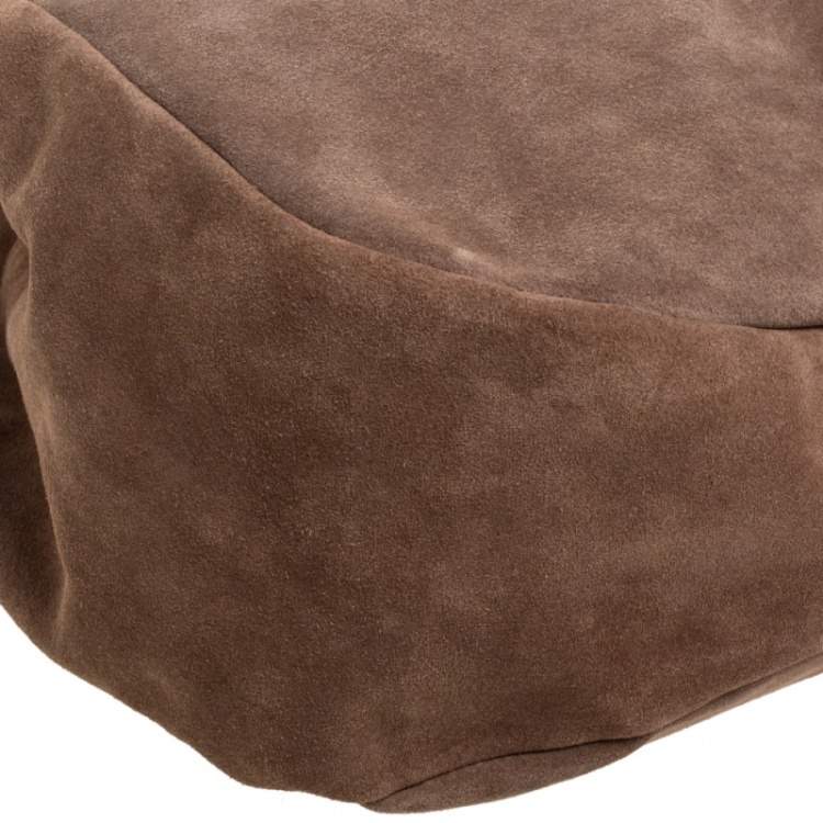 Pre Owned Aigner Light Brown Suede Moda Hobo