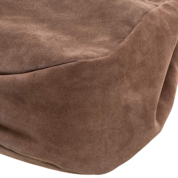 Pre Owned Aigner Light Brown Suede Moda Hobo
