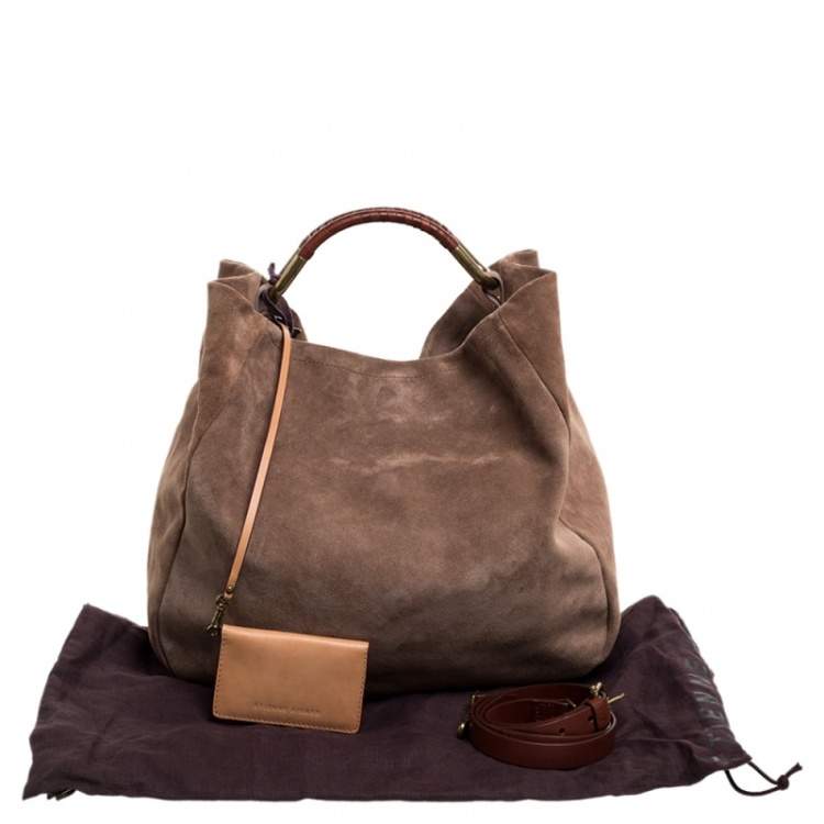 Pre Owned Aigner Light Brown Suede Moda Hobo