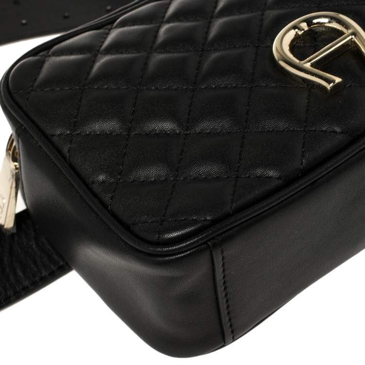 Pre Owned Aigner Black Quilted Leather Garda Belt Bag