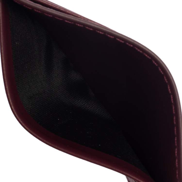 Pre Owned Aigner Burgundy Leather Card Holder