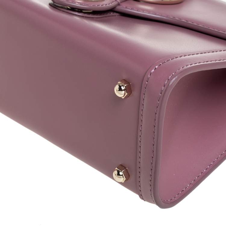 Pre Owned Aigner Pink Leather Mini Fiorentina Top Handle Bag