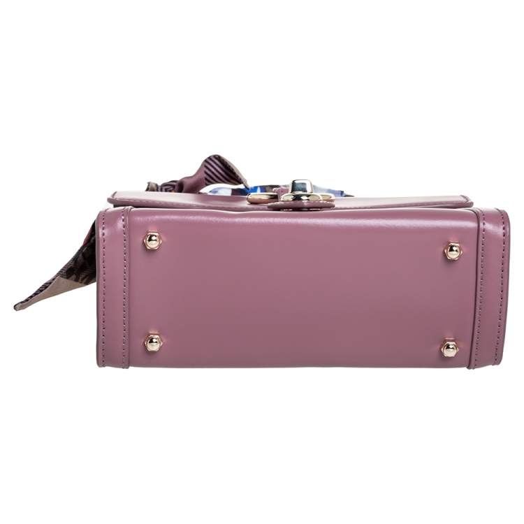 Pre Owned Aigner Pink Leather Mini Fiorentina Top Handle Bag